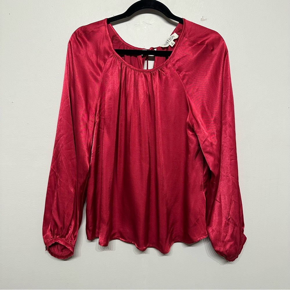 Nation LTD Eveline Raglan Satin Top in Raspberry Jam - Picture 4 of 8